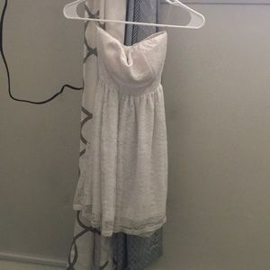 White lace mini dress